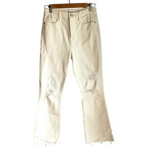 Frame White Distressed Jeans Denim Crop Boot Sz 26